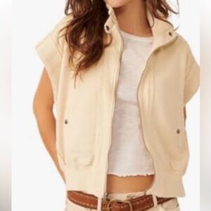 Free People We The Free Tolly Vest Size Large Cream Preowned
